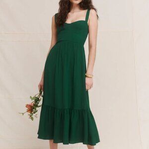 Reformation Celestia Dress in Emerald Size 4